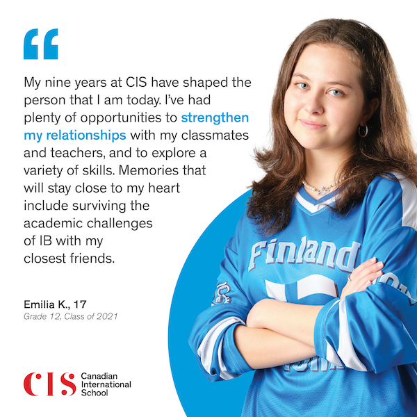 Canadian International School, CIS, IB DP, grade 12, alumni, 2021 Canadian International School, CIS, IB DP, grade 12, alumni, 2021