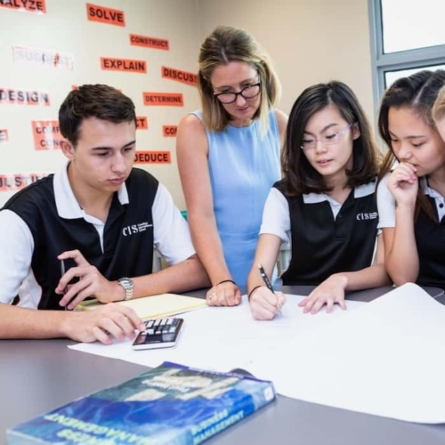 Secondary student engaged in learning