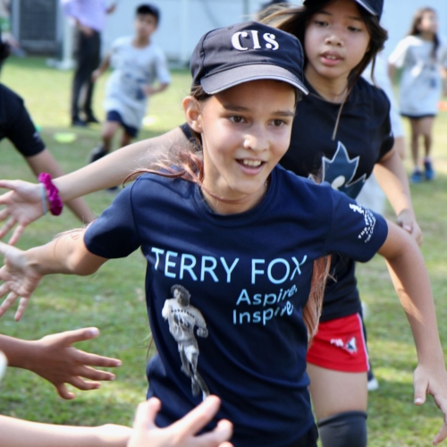 Students participating n Terry Fox Run