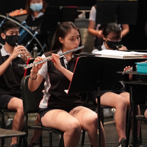 Students engaged in music lessons