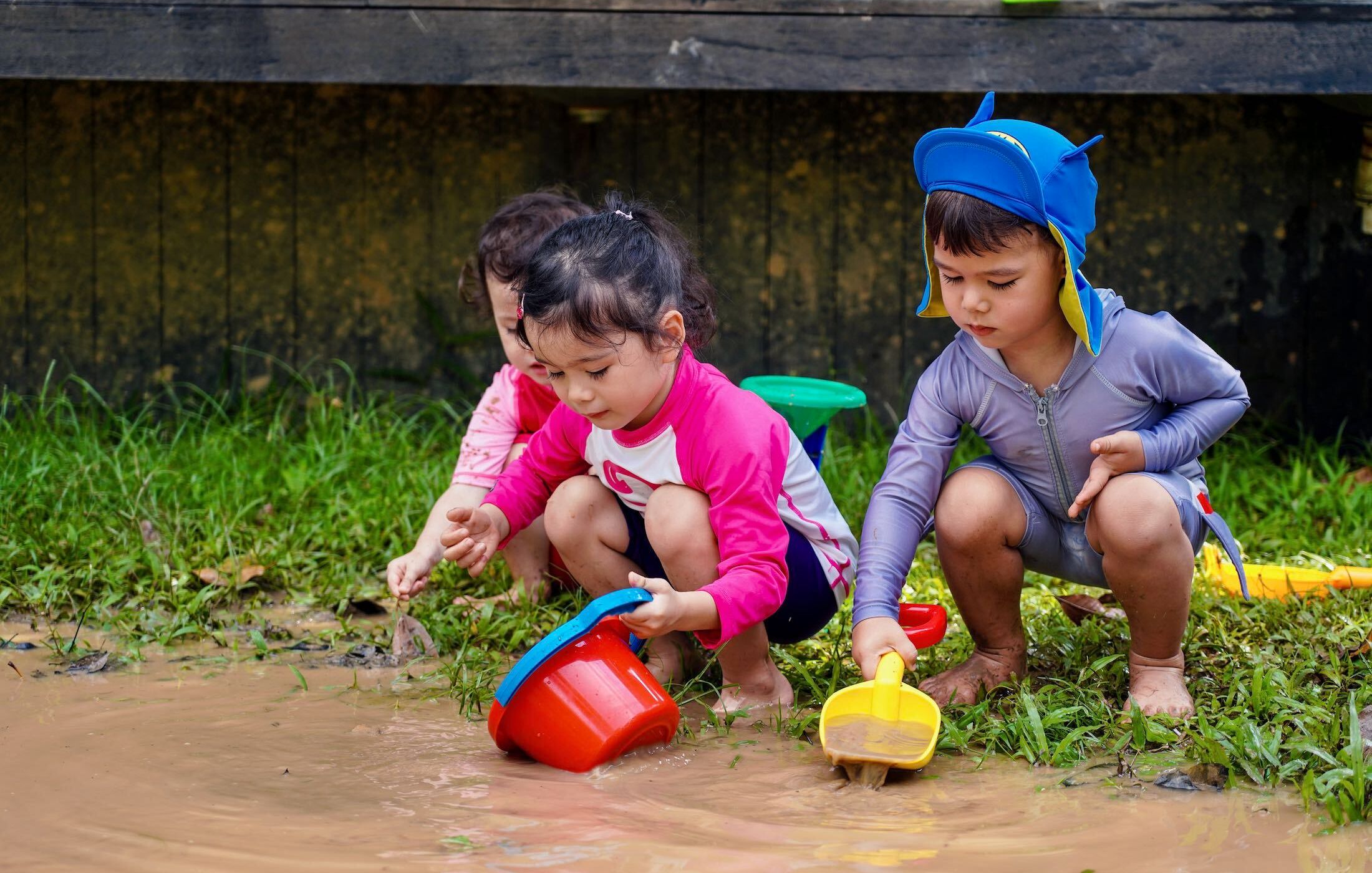 Students engaged in outdoor learning